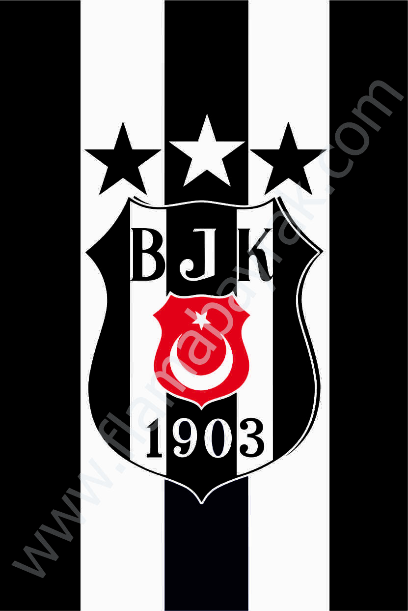 3 Yıldızlı Beşiktaş Bayrağı